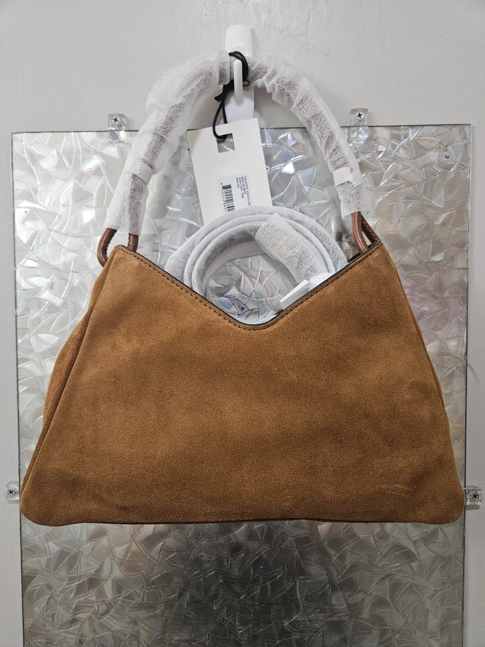 STAUD Valerie Suede Shoulder Bag in Tan NWT - Picture 3 of 5